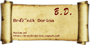 Bránik Dorina névjegykártya